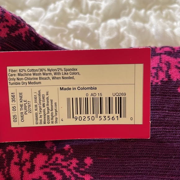 Pink & Purple Over the Knee Demask Socks - Picture 5 of 6